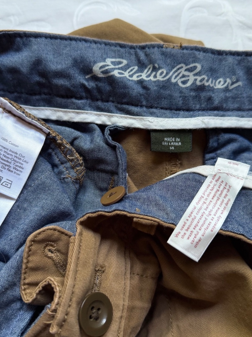 Women’s Eddie Bauer and Dockers Pants Brown Blue Sz 14 Bundle - Picture 3 of 8